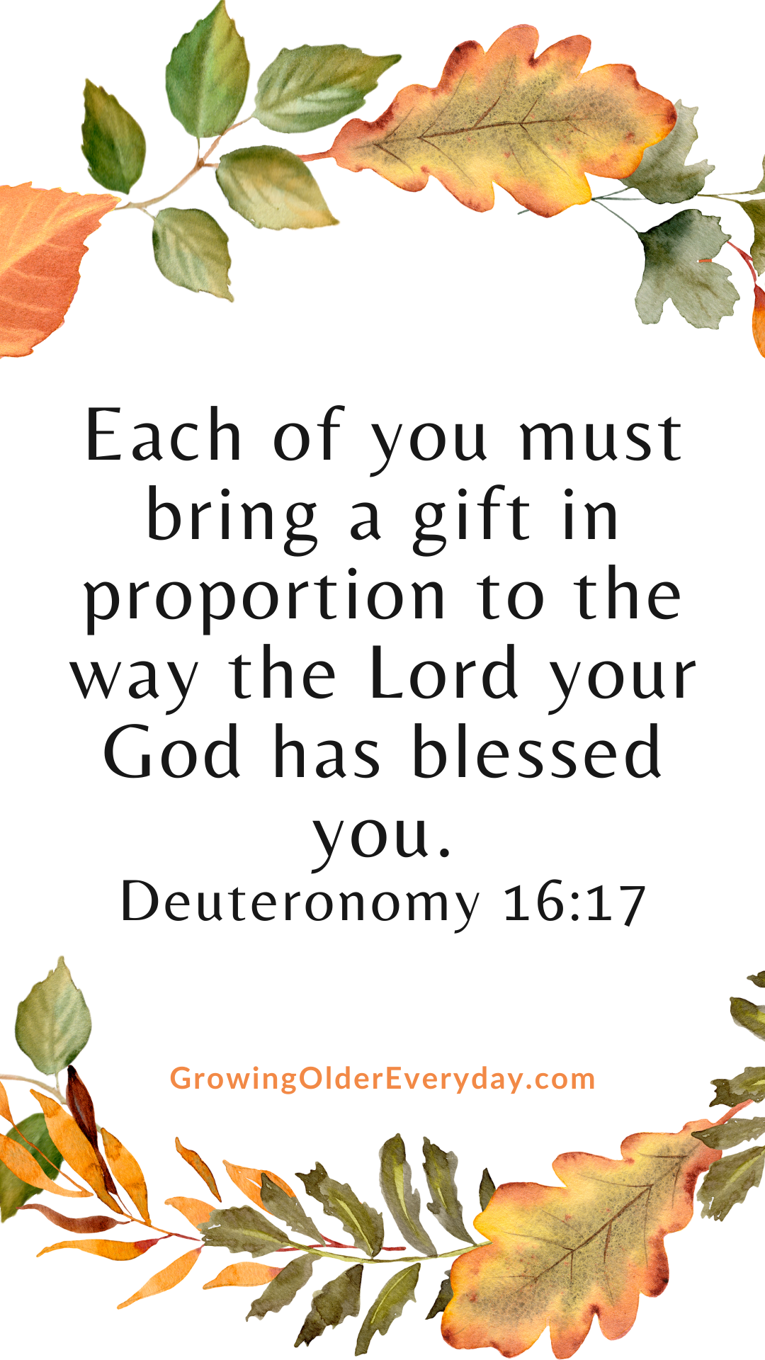 Each of you must bring a gift in proportion to the way the Lord you God has blessed you.  Deuteronomy 16:17